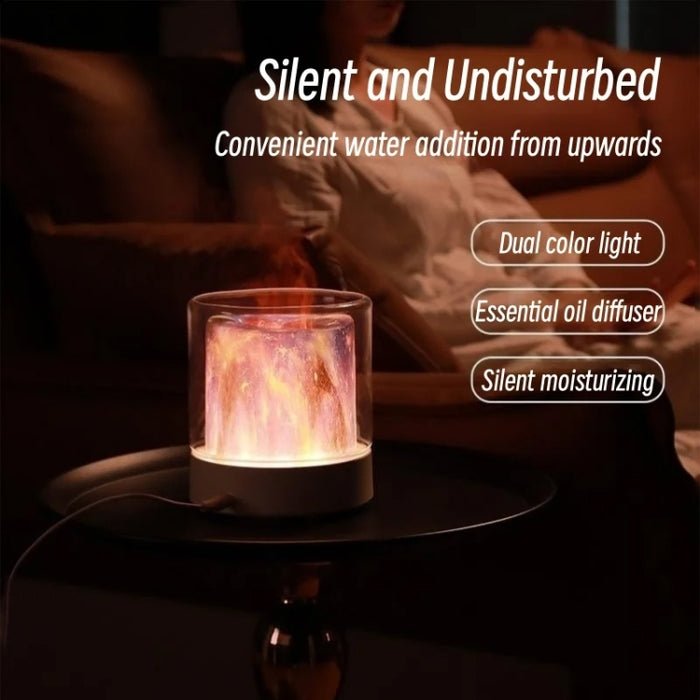 Colorful Light Flame Aromatherapy Humidifier Home Ambient Light Desktop Fragrance Diffuser