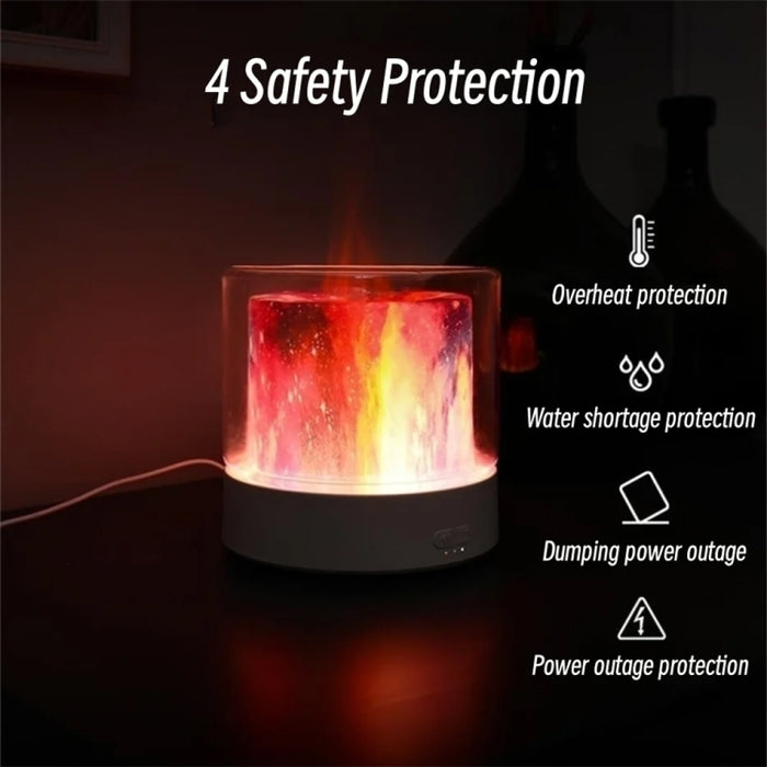 Colorful Light Flame Aromatherapy Humidifier Home Ambient Light Desktop Fragrance Diffuser