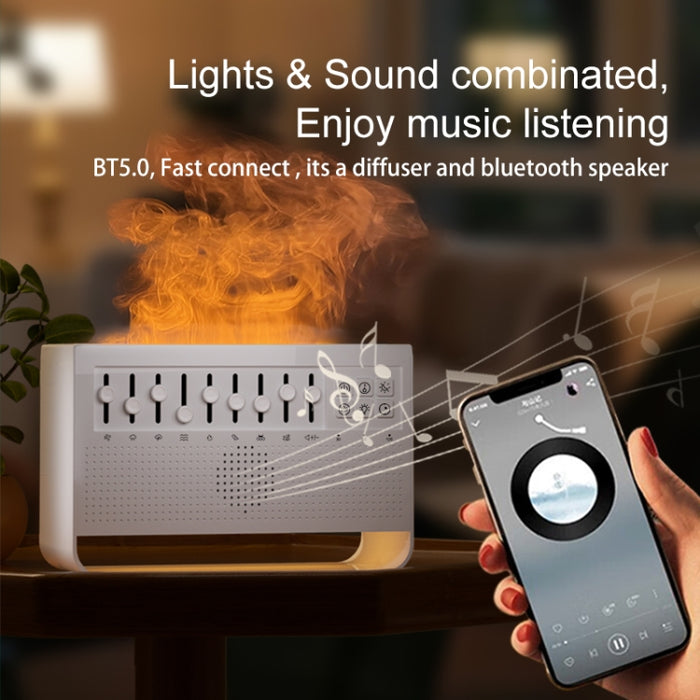 C221 Bluetooth White Noise Flame Aromatherapy Machine Home Desktop Humidifier