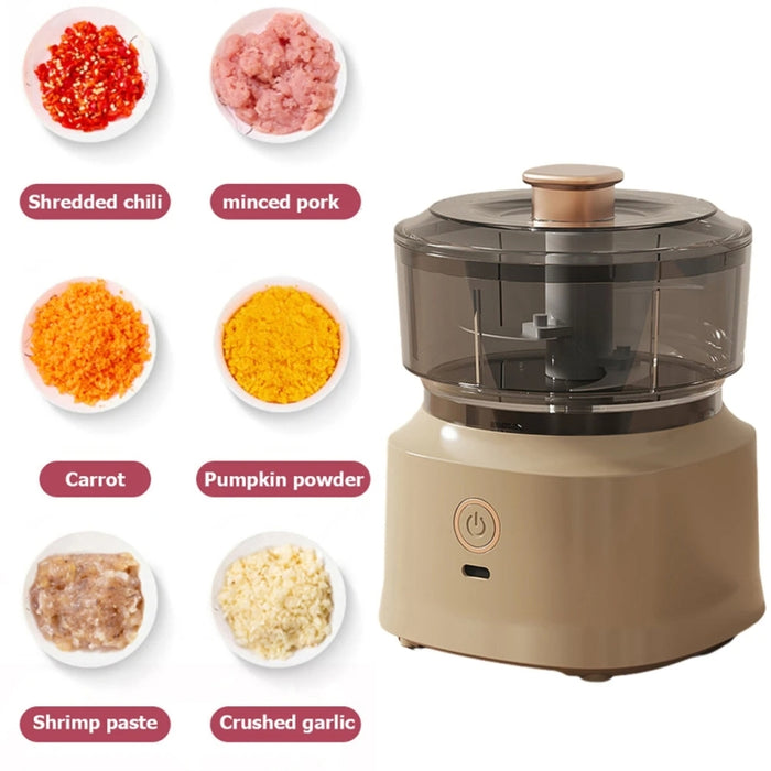 JRQ-01 Home Wireless Electric Meat Grinder Kitchen Garlic Pounder