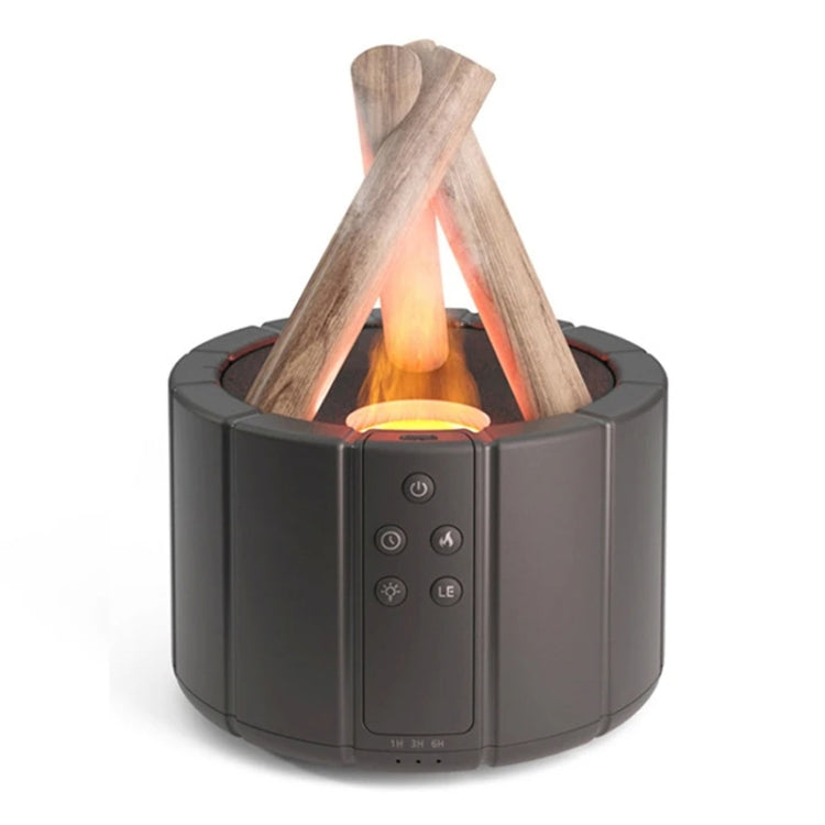 Bonfire Shaped Remote Control Aroma Diffuser Desktop Flame Humidifier, Black, Colorful White
