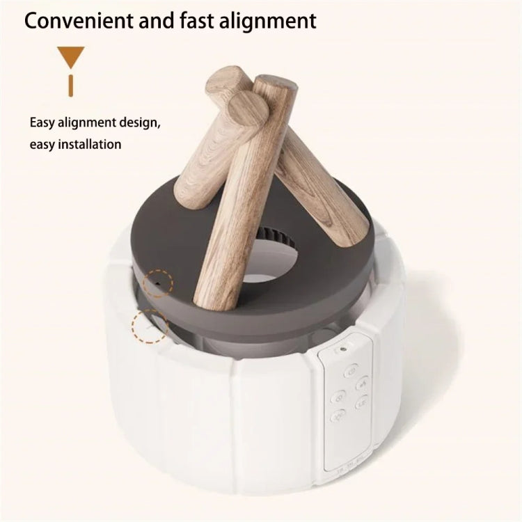 Bonfire Shaped Remote Control Aroma Diffuser Desktop Flame Humidifier, Black, Colorful White