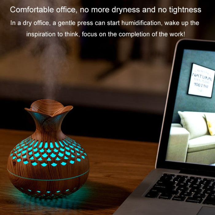 LED Light Aromatherapy Diffuser Home Small Vase Quiet Humidifier Aromatherapy Diffuser 2 In 1