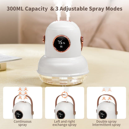 ICARER FAMILY IF-JS01 USB Charging Desktop Night Light Dual-spray Humidifier, White (Doll), Pink (Doll), Beige (Doll), Green (Doll), White (Digital), Pink (Digital), Beige (Digital), Green (Digital)