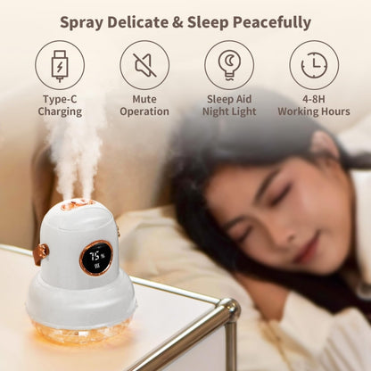 ICARER FAMILY IF-JS01 USB Charging Desktop Night Light Dual-spray Humidifier, White (Doll), Pink (Doll), Beige (Doll), Green (Doll), White (Digital), Pink (Digital), Beige (Digital), Green (Digital)