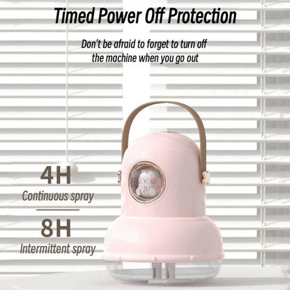 ICARER FAMILY IF-JS01 USB Charging Desktop Night Light Dual-spray Humidifier, White (Doll), Pink (Doll), Beige (Doll), Green (Doll), White (Digital), Pink (Digital), Beige (Digital), Green (Digital)