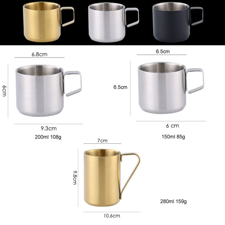 304 Stainless Steel Double Layer Insulated Mug Children Drop-proof Water Cup Coffee Mug, 150ml, 200ml, 280ml