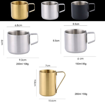 304 Stainless Steel Double Layer Insulated Mug Children Drop-proof Water Cup Coffee Mug, 150ml, 200ml, 280ml