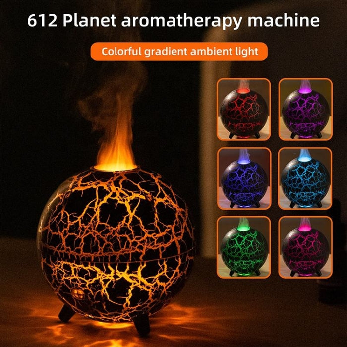 D612 USB Plug-in Colorful Gradient Atmosphere Light Flame Crack Aromatherapy Humidifier