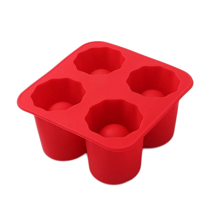 Four Hole Ice Cup Silicone Mold Compartment Cylindrical Coke Whiskey Ice Cube Maker Mold