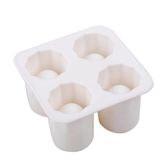 Four Hole Ice Cup Silicone Mold Compartment Cylindrical Coke Whiskey Ice Cube Maker Mold