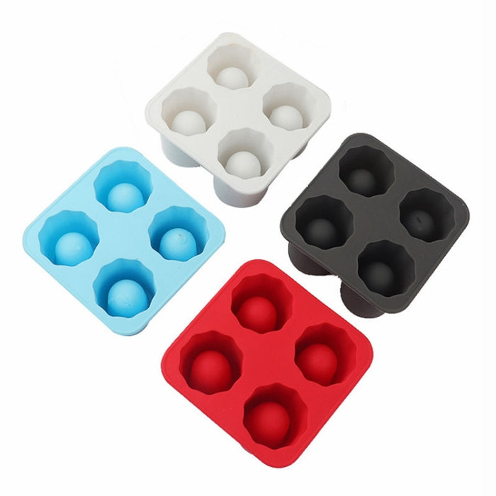 Four Hole Ice Cup Silicone Mold Compartment Cylindrical Coke Whiskey Ice Cube Maker Mold