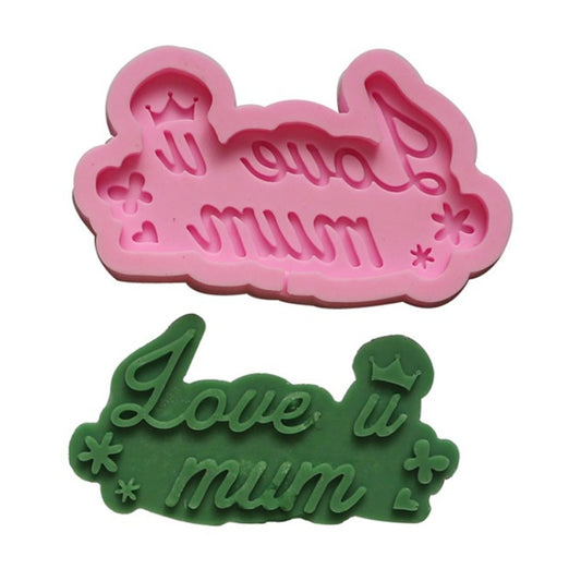 Mother Day Fondant Chocolate Silicone Mold Cake Decoration Baking Love Mother Word Mold, Mk-2658 Pink, Mk-2658 Light Gray