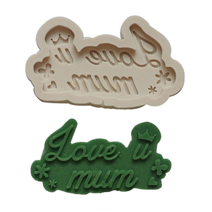 Mother Day Fondant Chocolate Silicone Mold Cake Decoration Baking Love Mother Word Mold, Mk-2658 Pink, Mk-2658 Light Gray