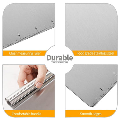Kitchen Stainless Steel Noodle Scraper Flour Scooper With Scale
