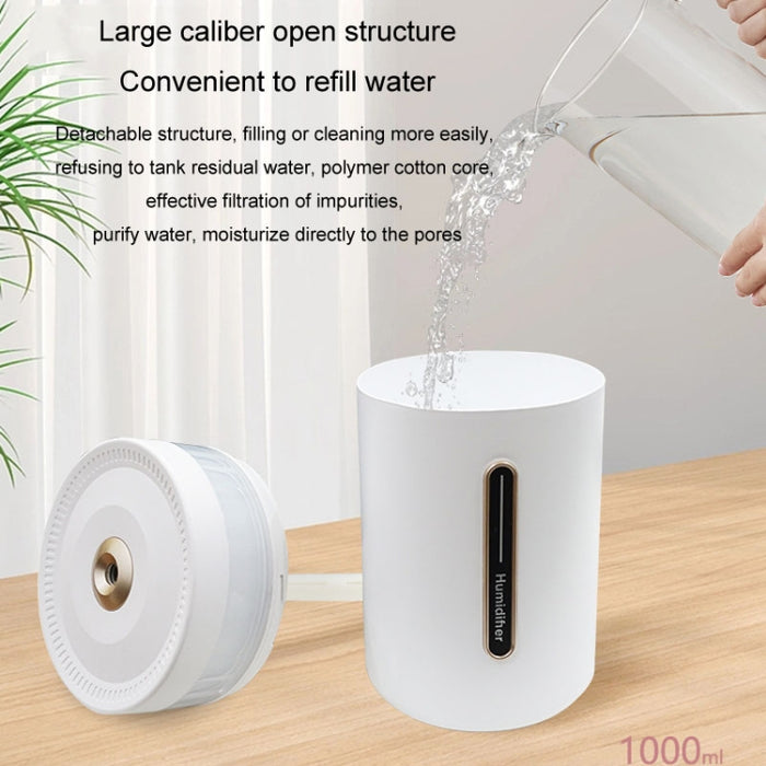 1L Home Humidifier Large Capacity Desk Aroma Mute Ambient Light Humidifier