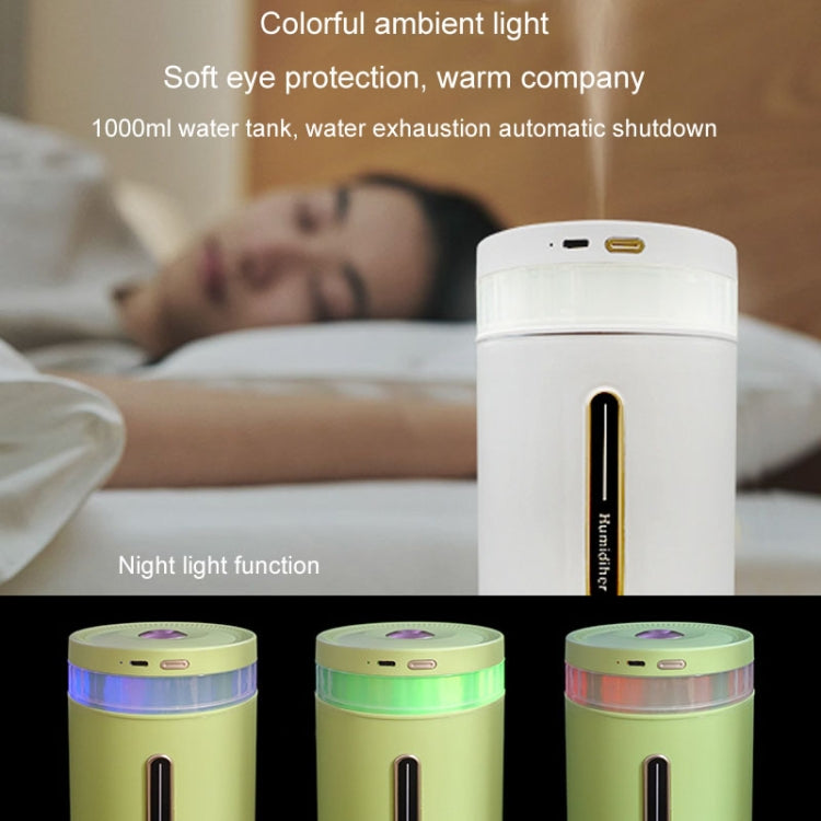1L Home Humidifier Large Capacity Desk Aroma Mute Ambient Light Humidifier, Charging Model