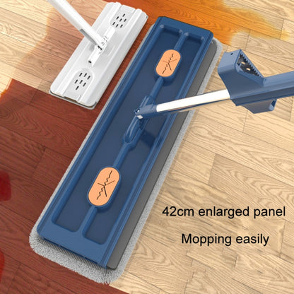 42cm Hand-Free Household Flat Mop Kitchen Cleaning Lazy Floor Cleaner, White+2 Wipes, White+4 Wipes, White+6 Wipes, Blue+2 Wipes, Blue+4 Wipes, Blue+6 Wipes