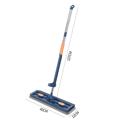 42cm Hand-Free Household Flat Mop Kitchen Cleaning Lazy Floor Cleaner, White+2 Wipes, White+4 Wipes, White+6 Wipes, Blue+2 Wipes, Blue+4 Wipes, Blue+6 Wipes
