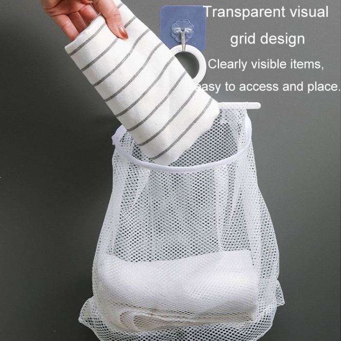 Wall Hanging Storage Bag Drying Underwear Mesh Pocket Cosmetic Storage Hanging Bag