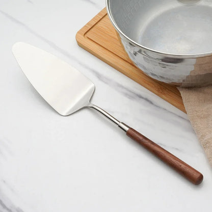 304 Stainless Steel Walnut Handle Cooking Tools Home Restaurant Kitchen Gadgets, Soup Spoon, Frying Spatula, Rice Spoon, Cake Knife, Cake Spatula