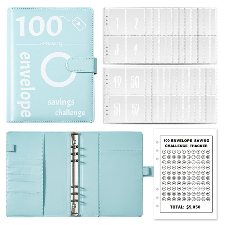 A5 100 Day Savings Challenge Envelope Budget Planner Binder Notebook Handbook, Words Black, Pattern Black, Words Blue, Pattern Blue, Pattern Pink, Words Pink