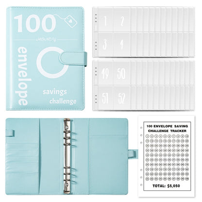 A5 100 Day Savings Challenge Envelope Budget Planner Binder Notebook Handbook, Words Black, Pattern Black, Words Blue, Pattern Blue, Pattern Pink, Words Pink