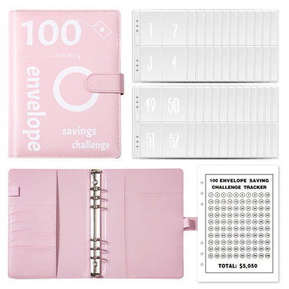 A5 100 Day Savings Challenge Envelope Budget Planner Binder Notebook Handbook, Words Black, Pattern Black, Words Blue, Pattern Blue, Pattern Pink, Words Pink