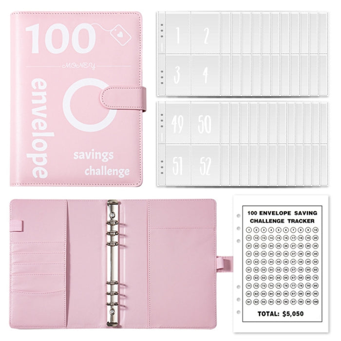 A5 100 Day Savings Challenge Envelope Budget Planner Binder Notebook Handbook