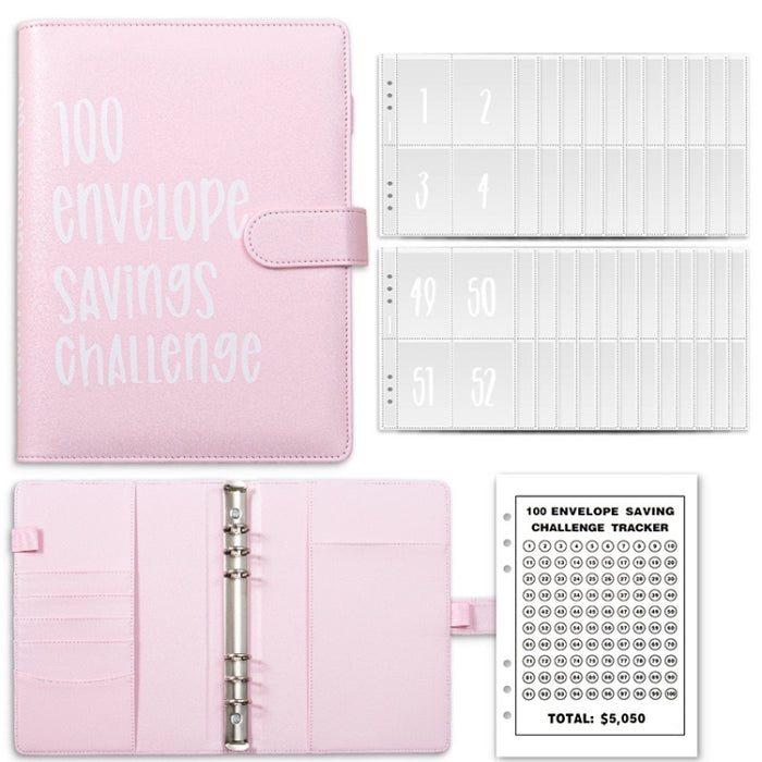 A5 100 Day Savings Challenge Envelope Budget Planner Binder Notebook Handbook