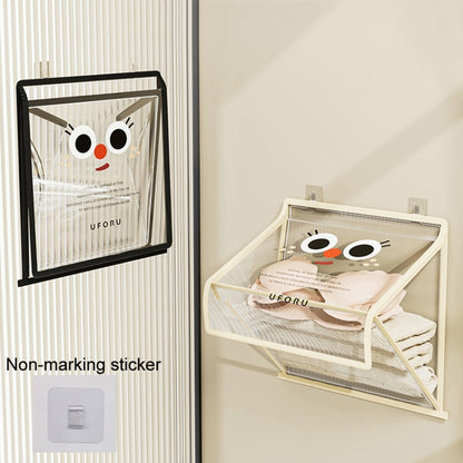 Bathroom Hanging Bag Foldable Transparent With Lid Waterproof Clothes Socks Storage Bag, Small Beige, Small Black, Large Beige, Large Black