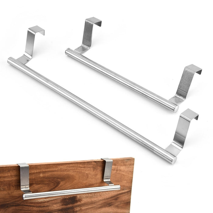 No-Punch Stainless Steel Over Door Towel Rack Cabinet Door Rag Hanging Holder