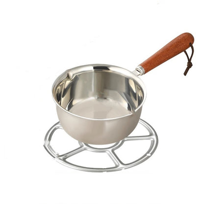 316 Stainless Steel Mini Hot Milk Oil Pot Butter Warmer Skillet Egg Frying Pan, 200ml, 300ml, 500ml, 200ml With Rack, 300ml With Rack, 500ml With Rack