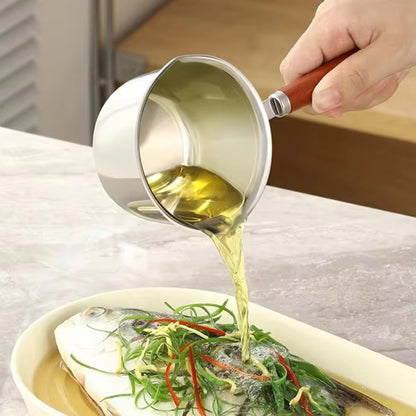316 Stainless Steel Mini Hot Milk Oil Pot Butter Warmer Skillet Egg Frying Pan, 200ml, 300ml, 500ml, 200ml With Rack, 300ml With Rack, 500ml With Rack
