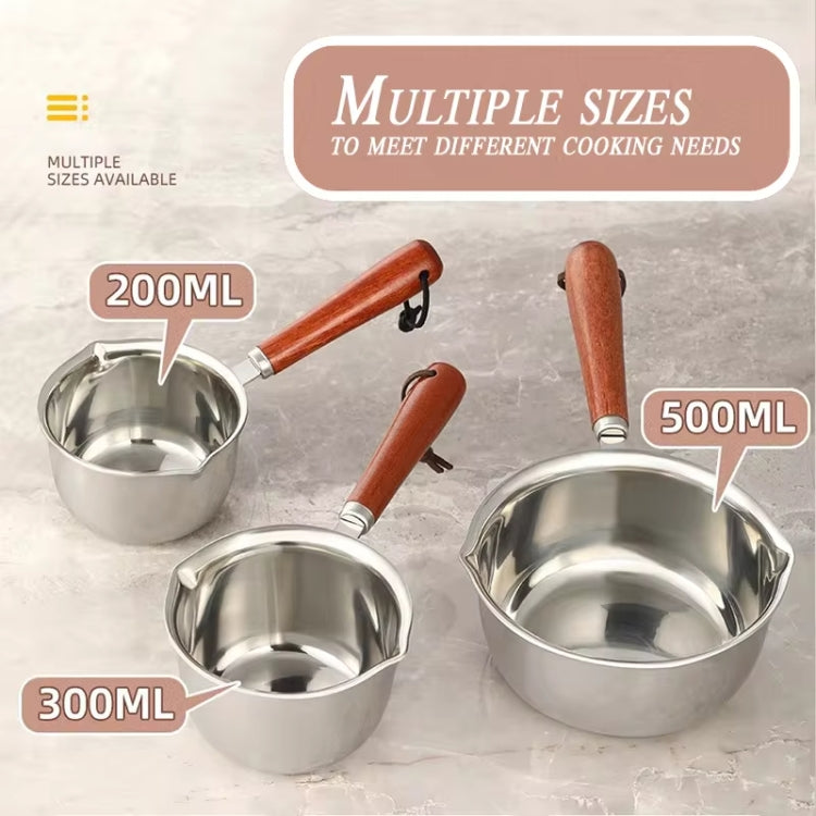 316 Stainless Steel Mini Hot Milk Oil Pot Butter Warmer Skillet Egg Frying Pan, 200ml, 300ml, 500ml, 200ml With Rack, 300ml With Rack, 500ml With Rack