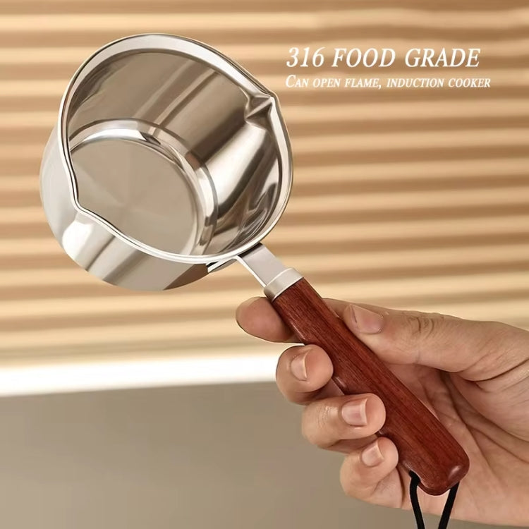 316 Stainless Steel Mini Hot Milk Oil Pot Butter Warmer Skillet Egg Frying Pan, 200ml, 300ml, 500ml, 200ml With Rack, 300ml With Rack, 500ml With Rack