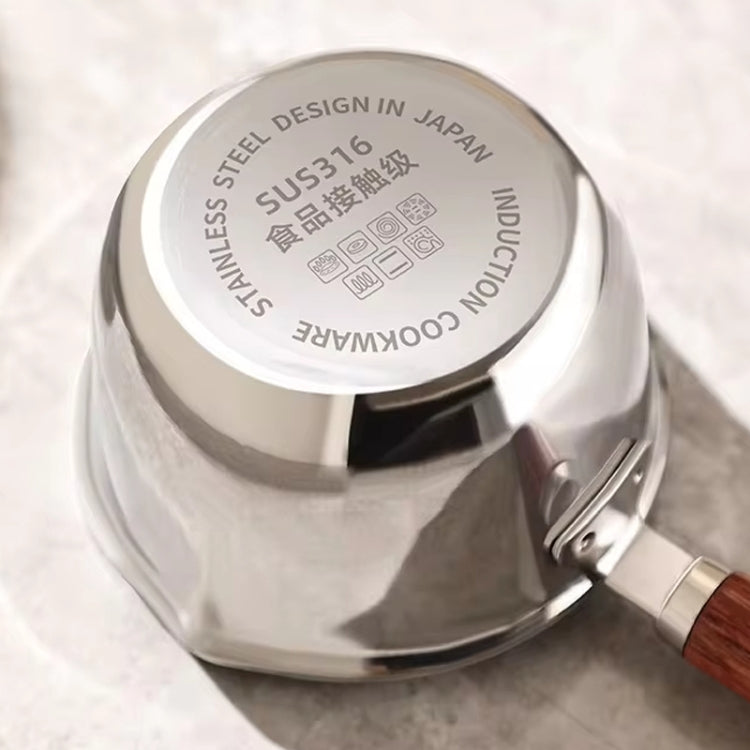 316 Stainless Steel Mini Hot Milk Oil Pot Butter Warmer Skillet Egg Frying Pan, 200ml, 300ml, 500ml, 200ml With Rack, 300ml With Rack, 500ml With Rack