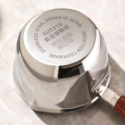 316 Stainless Steel Mini Hot Milk Oil Pot Butter Warmer Skillet Egg Frying Pan, 200ml, 300ml, 500ml, 200ml With Rack, 300ml With Rack, 500ml With Rack