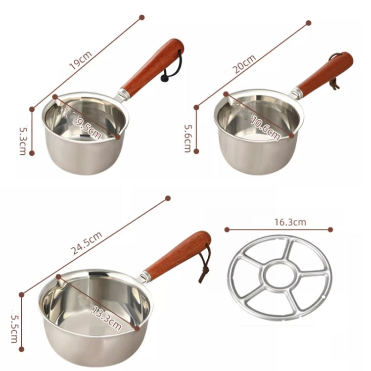 316 Stainless Steel Mini Hot Milk Oil Pot Butter Warmer Skillet Egg Frying Pan, 200ml, 300ml, 500ml, 200ml With Rack, 300ml With Rack, 500ml With Rack