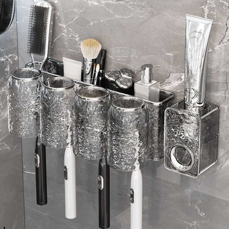 Bathroom Toothbrush Organizer Household Multifunctional Storage Rack, Single Cup Transparent, Single Cup Transparent Gray, Double Cup Transparent, Double Cup Transparent Gray, Three Cups Transparent, Three Cups Transparent Gray, Four Cups Transparent  ...
