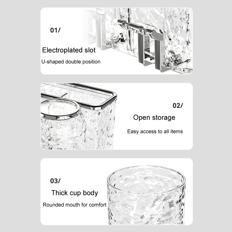 Bathroom Toothbrush Organizer Household Multifunctional Storage Rack, Single Cup Transparent, Single Cup Transparent Gray, Double Cup Transparent, Double Cup Transparent Gray, Three Cups Transparent, Three Cups Transparent Gray, Four Cups Transparent  ...