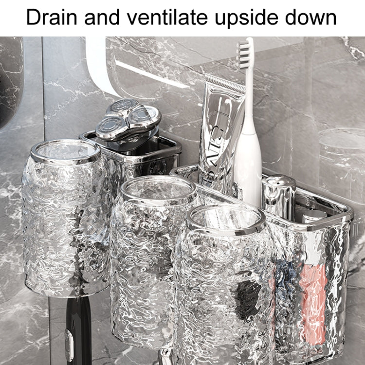 Bathroom Toothbrush Organizer Household Multifunctional Storage Rack, Single Cup Transparent, Single Cup Transparent Gray, Double Cup Transparent, Double Cup Transparent Gray, Three Cups Transparent, Three Cups Transparent Gray, Four Cups Transparent  ...