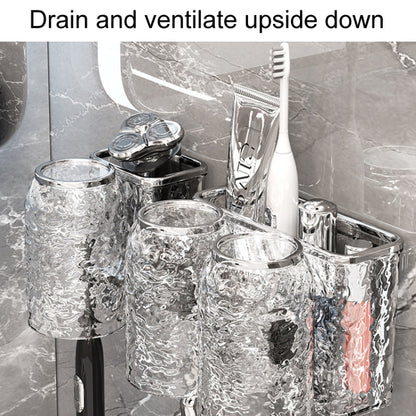 Bathroom Toothbrush Organizer Household Multifunctional Storage Rack, Single Cup Transparent, Single Cup Transparent Gray, Double Cup Transparent, Double Cup Transparent Gray, Three Cups Transparent, Three Cups Transparent Gray, Four Cups Transparent  ...