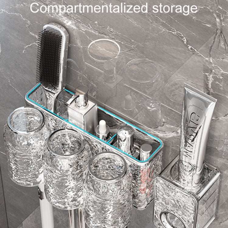 Bathroom Toothbrush Organizer Household Multifunctional Storage Rack, Single Cup Transparent, Single Cup Transparent Gray, Double Cup Transparent, Double Cup Transparent Gray, Three Cups Transparent, Three Cups Transparent Gray, Four Cups Transparent  ...