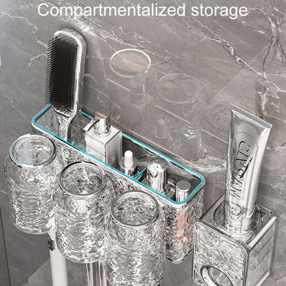 Bathroom Toothbrush Organizer Household Multifunctional Storage Rack, Single Cup Transparent, Single Cup Transparent Gray, Double Cup Transparent, Double Cup Transparent Gray, Three Cups Transparent, Three Cups Transparent Gray, Four Cups Transparent  ...