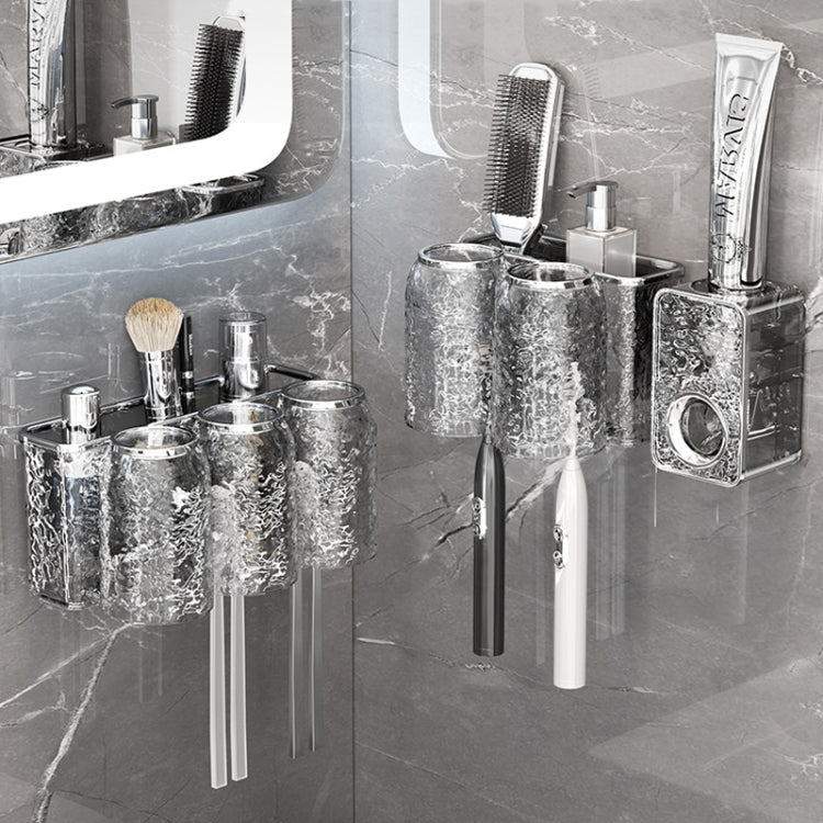 Bathroom Toothbrush Organizer Household Multifunctional Storage Rack, Single Cup Transparent, Single Cup Transparent Gray, Double Cup Transparent, Double Cup Transparent Gray, Three Cups Transparent, Three Cups Transparent Gray, Four Cups Transparent  ...