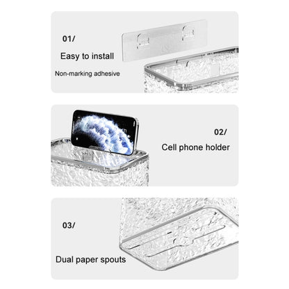 Bathroom No-Punch Tissue Organizer Household Wall Mounted Tissue Box, Transparent Single Layer, Transparent Gray Single Layer, Transparent Dual Layer, Transparent Gray Dual Layer