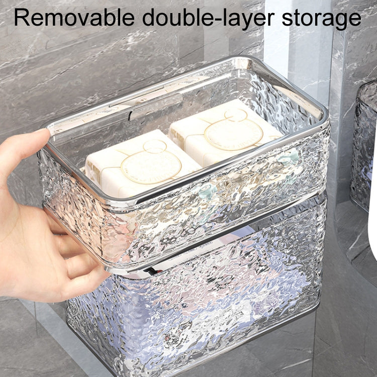Bathroom No-Punch Tissue Organizer Household Wall Mounted Tissue Box, Transparent Single Layer, Transparent Gray Single Layer, Transparent Dual Layer, Transparent Gray Dual Layer