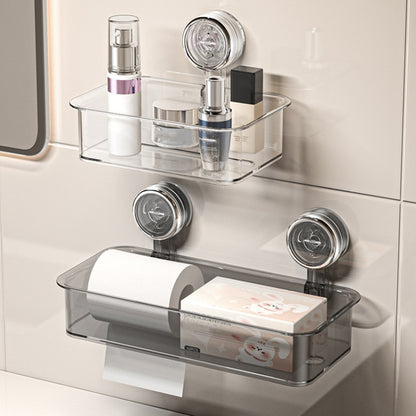 Bathroom No Punch Tissue Organizer Household Wall Mounted Suction Cup Tissue Box, Small Transparent, Small Transparent Gray, Large Transparent, Large Transparent Gray