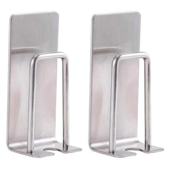 2pcs Household Stainless Steel Sponge Holder Bathroom No-Punch Toothbrush Organizer